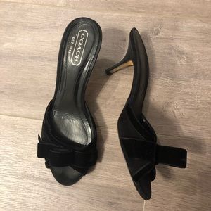 Coach Velvet Kitten Heel Slippers